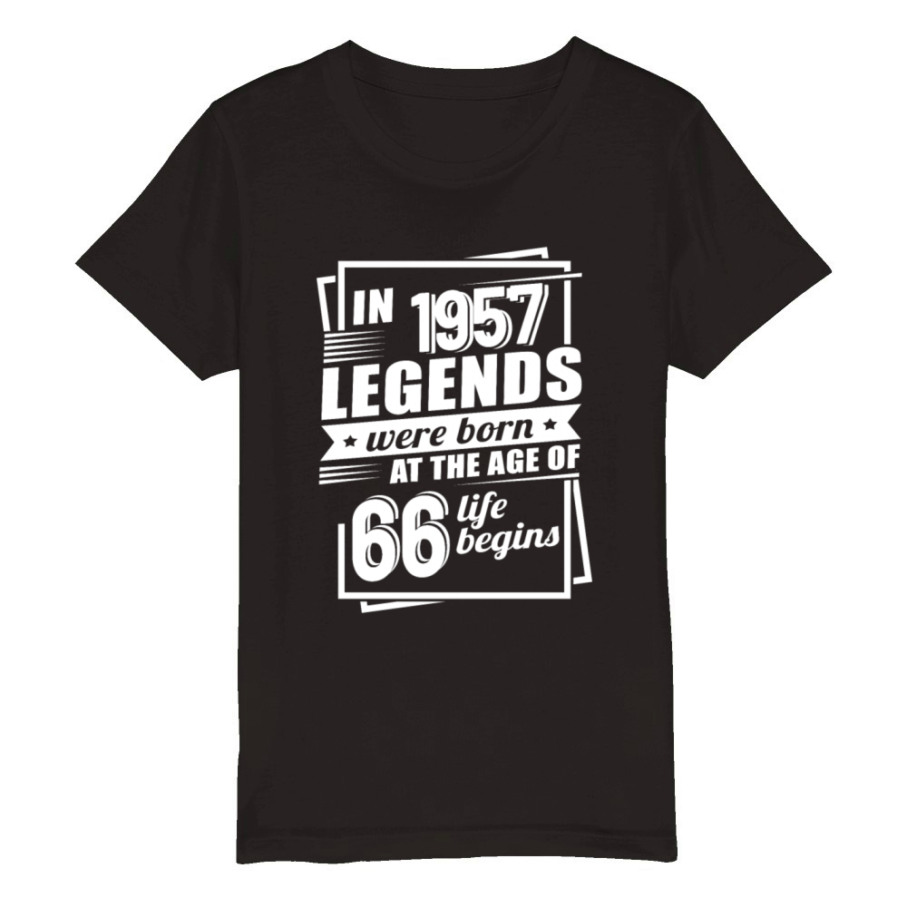 66th birthday vintage 1957 sayings Organic Kids Crewneck T-shirt