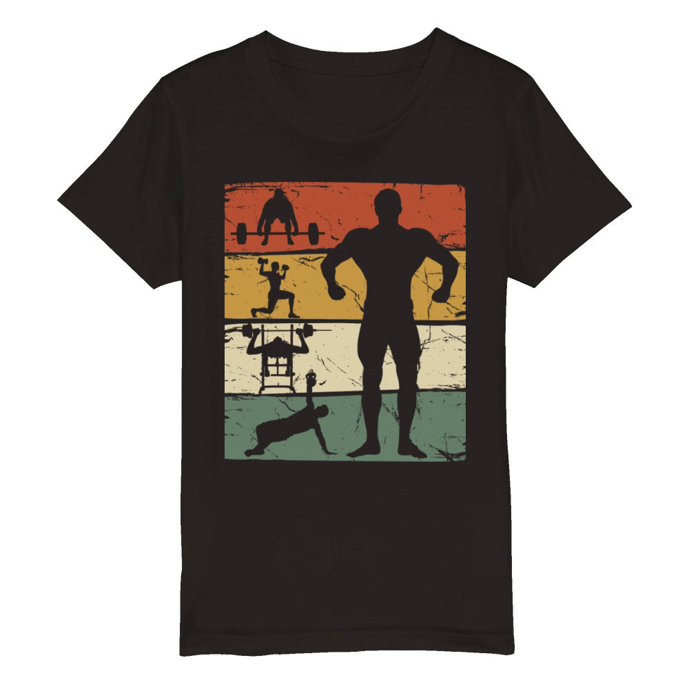 Fitness Vintage Organic Kids Crewneck T-shirt