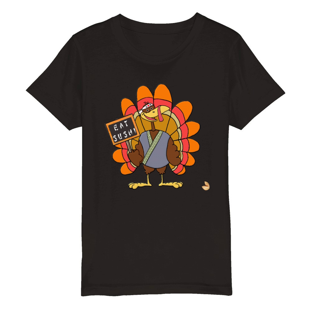 Funny Thanksgiving Organic Kids Crewneck T-shirt