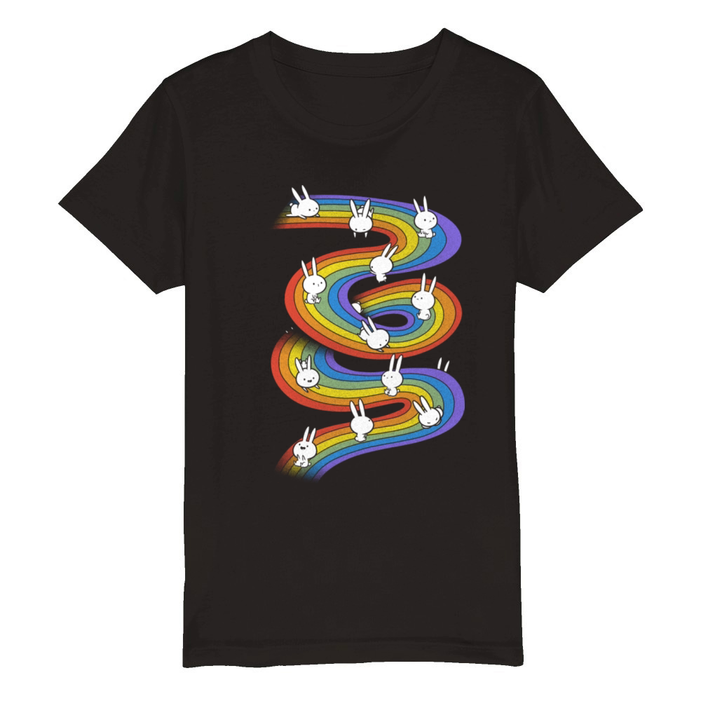 Rainbow Slide Organic Kids Crewneck T-shirt