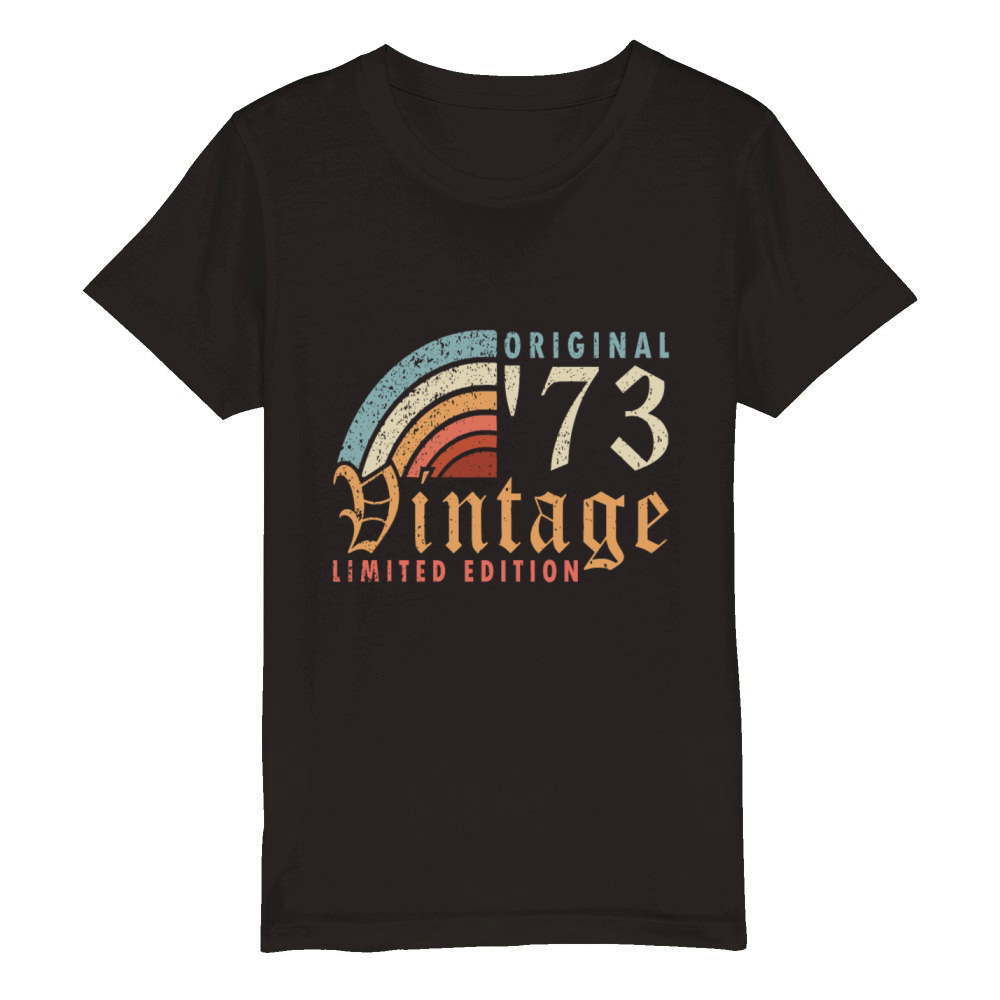 Vintage 1973 Birthday present 1973 Organic Kids Crewneck T-shirt