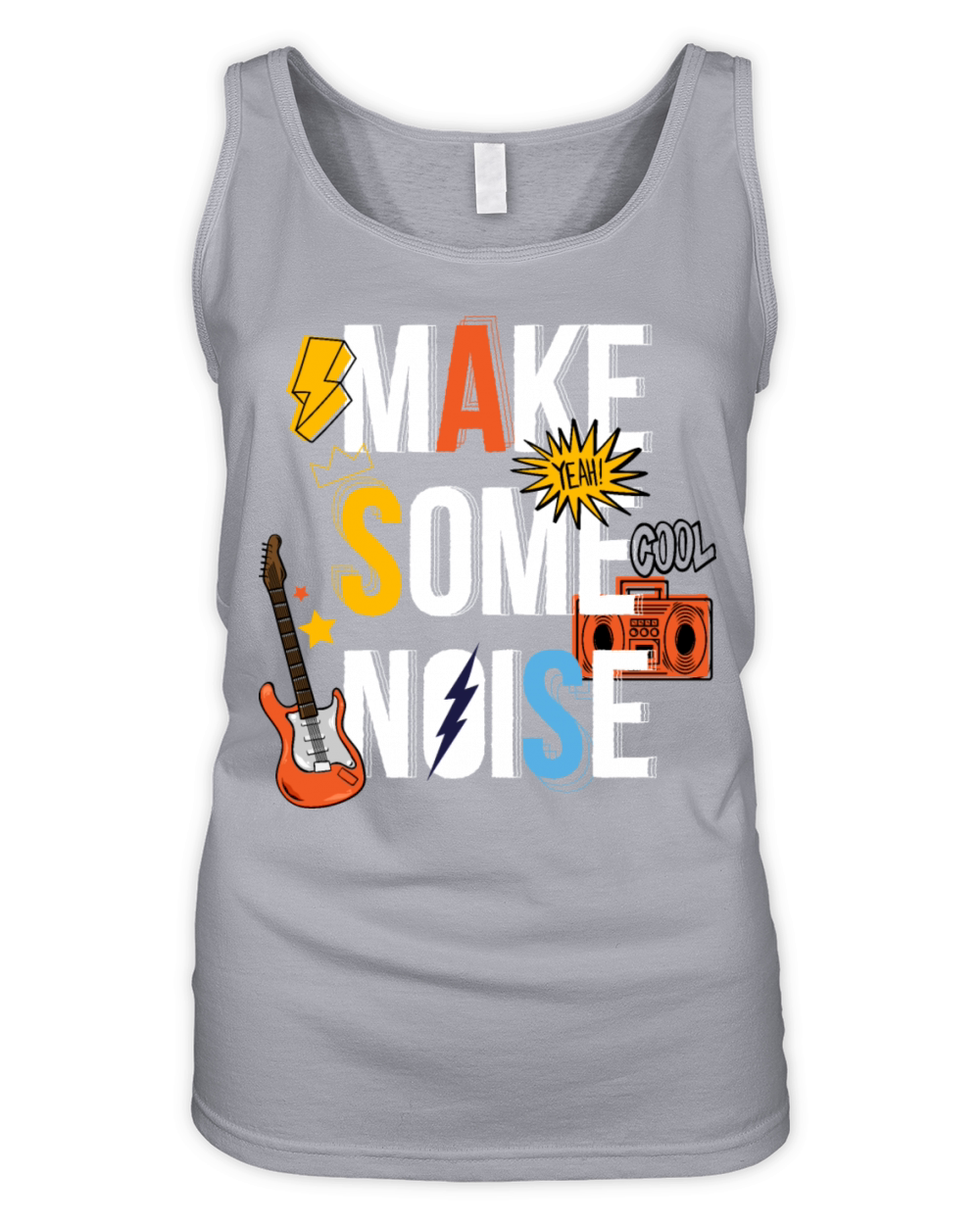 Make Some Noise Lettering Trendy Hipster Organic Women's Tank Top