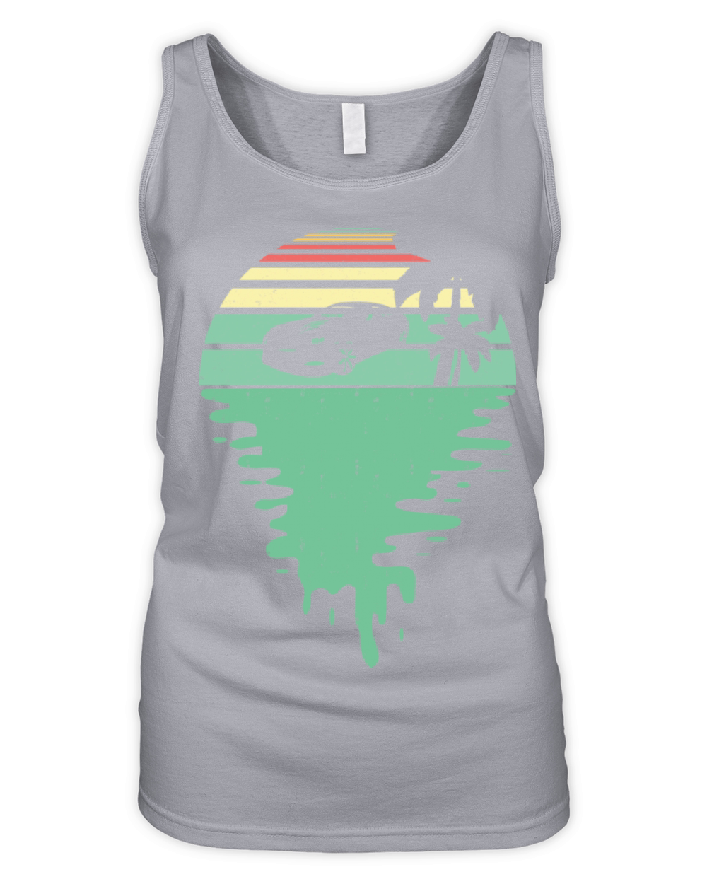 Retro Vintage Sunset Car Off Distressed Style Organic Women's Tank Top