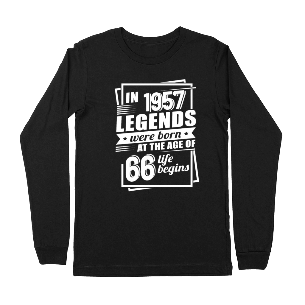 66th birthday vintage 1957 sayings Premium Long Sleeve