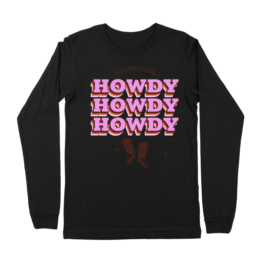 Western Girl Howdy Design Premium Long Sleeve