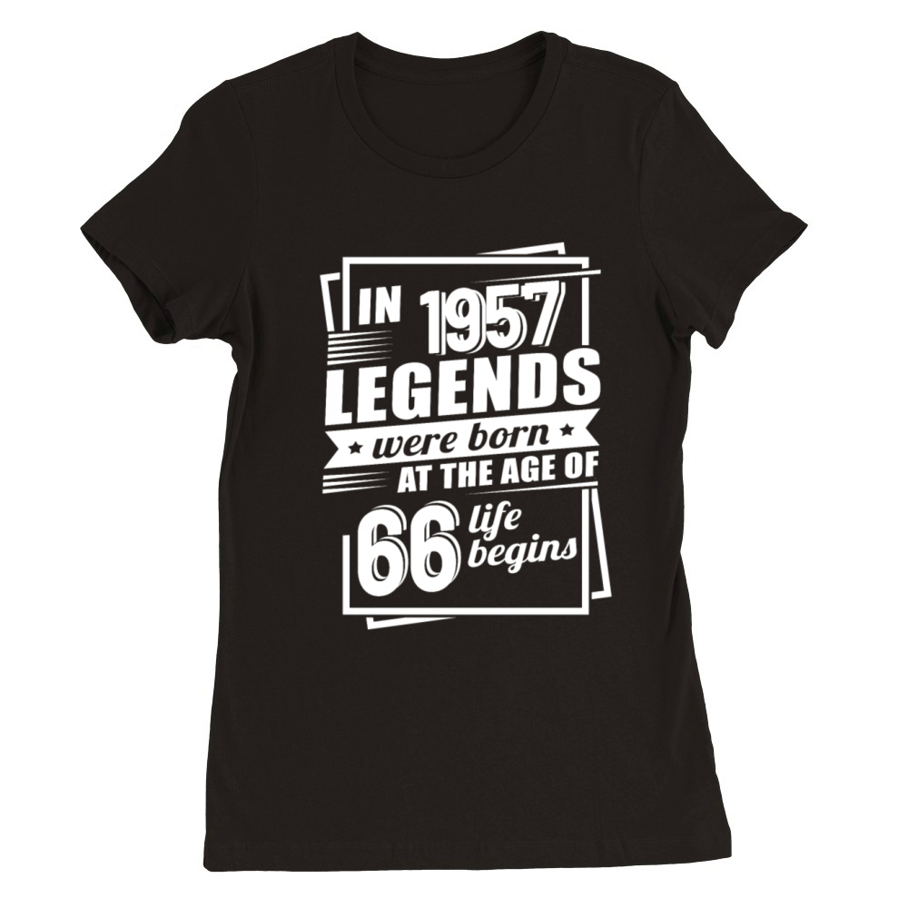 66th birthday vintage 1957 sayings Premium Womens Crewneck T-shirt