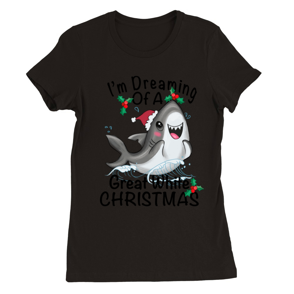 Great White Christmas Premium Womens Crewneck T-shirt