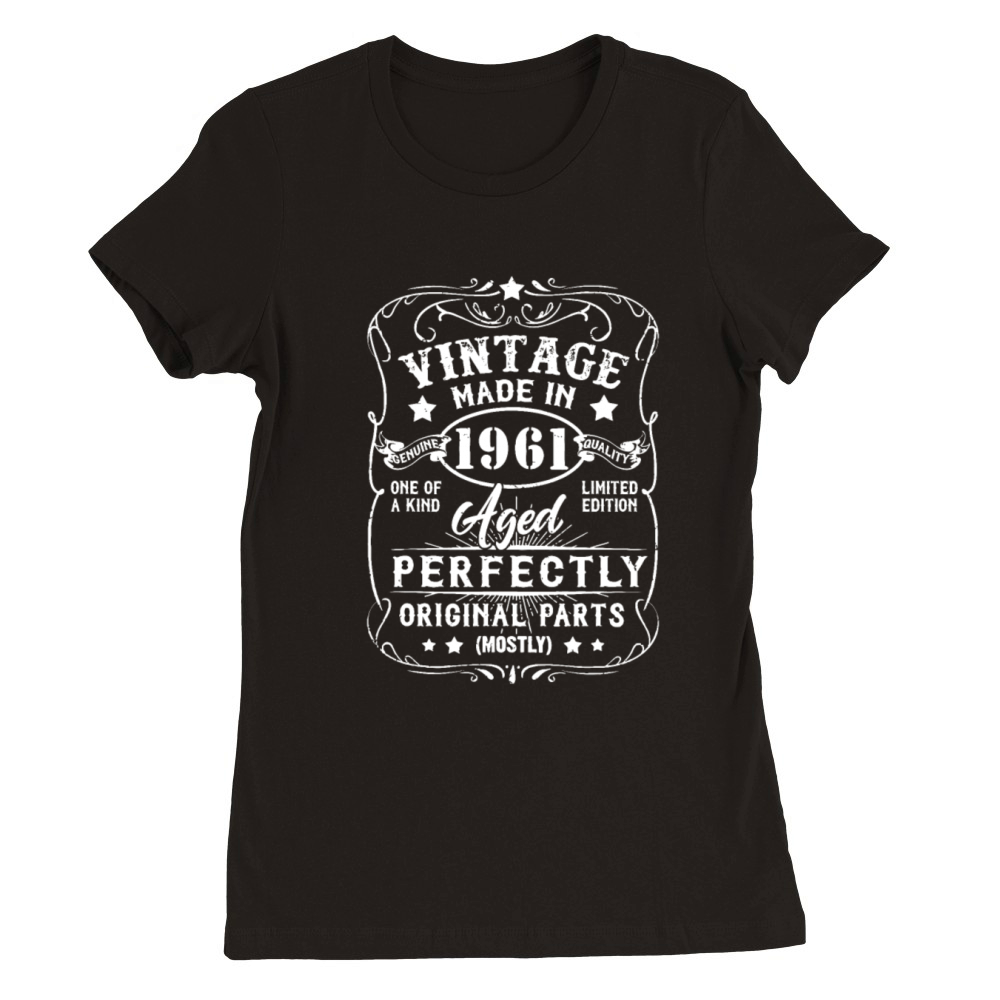Vintage Made In 1961 Retro Classic 60th Birthday D Premium Womens Crewneck T-shirt