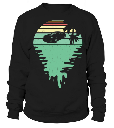 Retro Vintage Sunset Car Off Distressed Style Sweatshirt Unisex