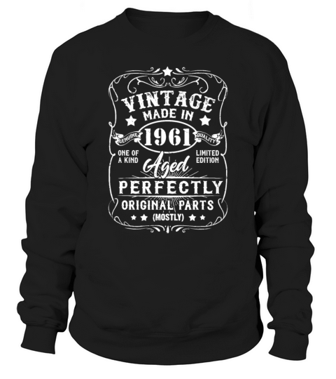 Vintage Made In 1961 Retro Classic 60th Birthday D Sweatshirt Unisex