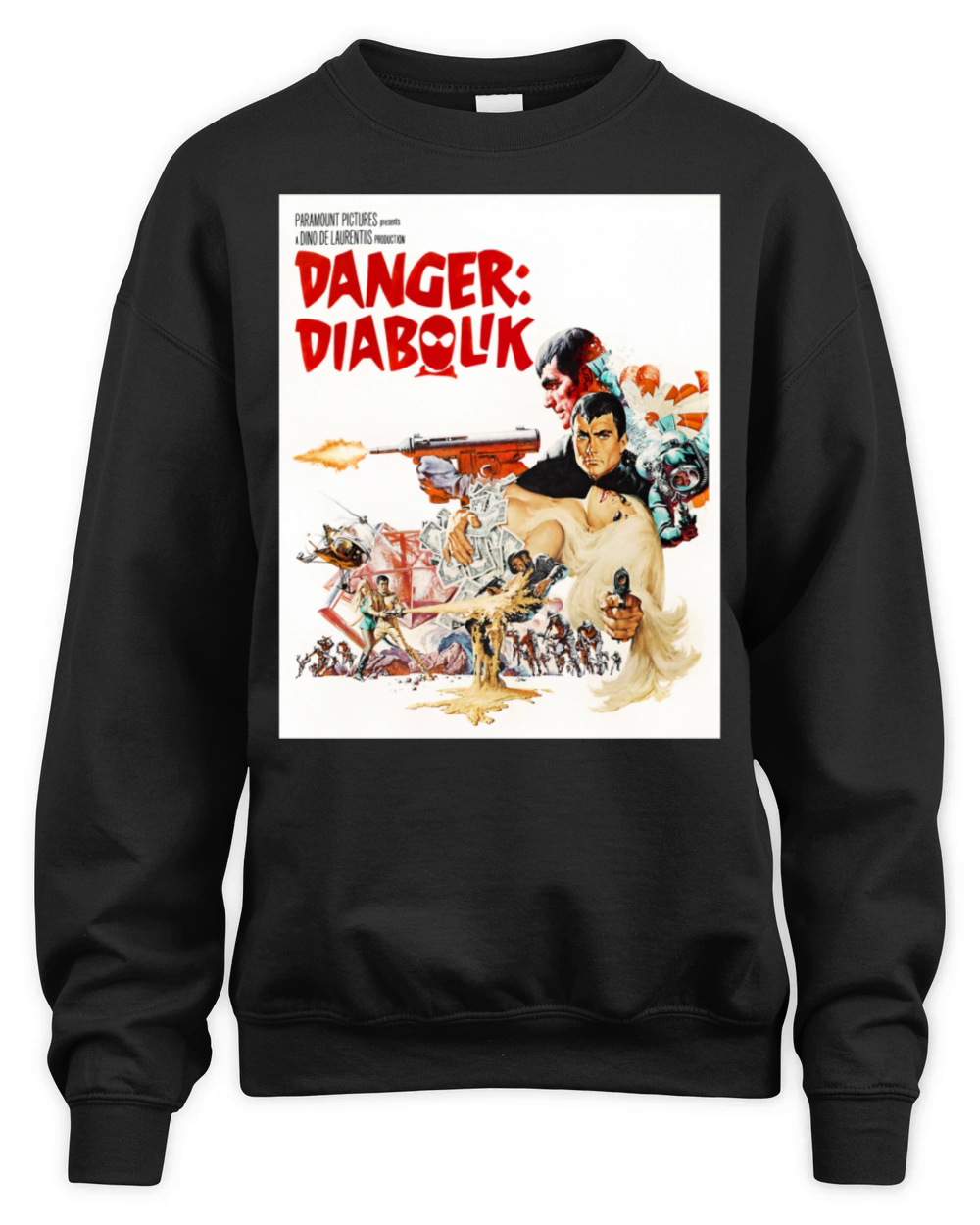 Danger Diabolik 1968 Illustrated Vintage Movie Unisex Premium Crewneck Sweatshirt