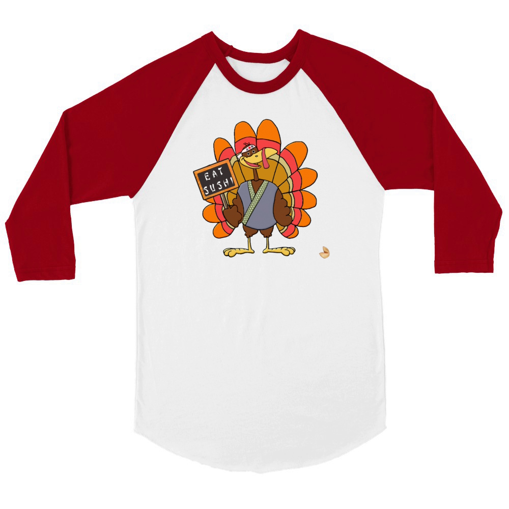 Funny Thanksgiving Unisex ¾ sleeve Raglan T-shirt