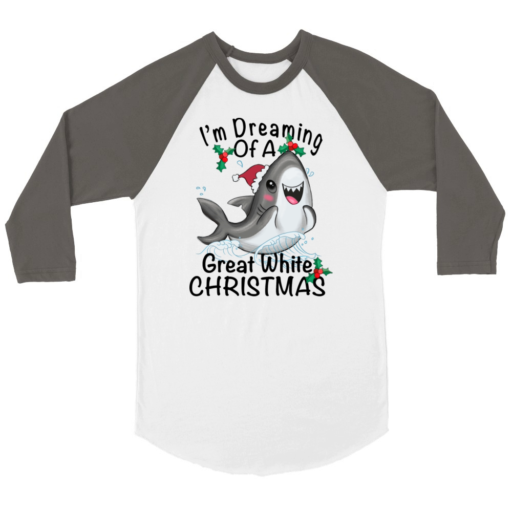 Great White Christmas Unisex ¾ sleeve Raglan T-shirt