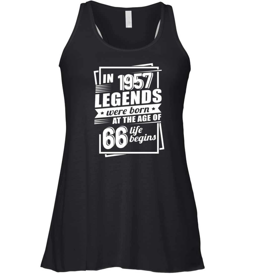 66th birthday vintage 1957 sayings Women's Flowy Tank Top