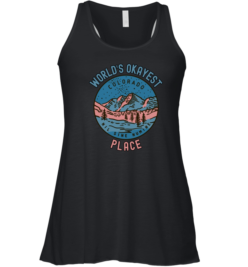 world s okayest place colorado nil sine numine Women's Flowy Tank Top