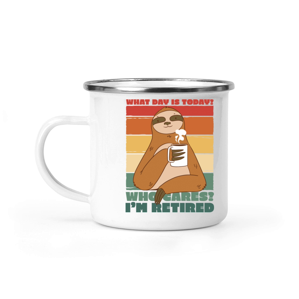 Retired Quote Sloth Camping Mug