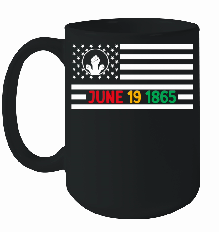 USA Flag Juneteenth June 19 1865 T-Shirt Design Ceramic Mug