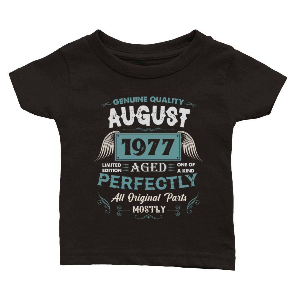 August 1977 Vintage Birthday Present Classic Baby Crewneck T-shirt