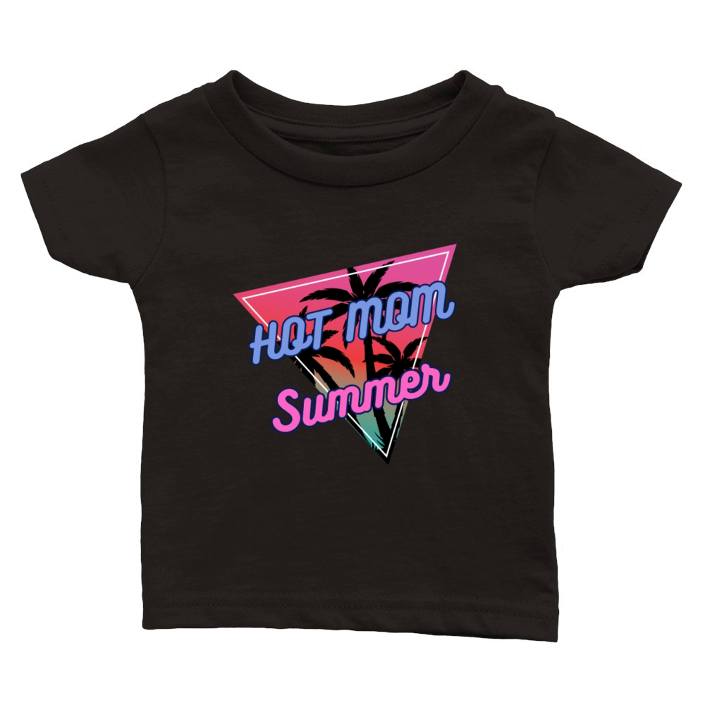 Hot Mom Summer Girl Vintage Retro Classic Baby Crewneck T-shirt