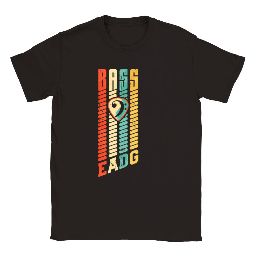 Vintage Bass Cleftrings EADG Bass Player Classic Kids Crewneck T-shirt