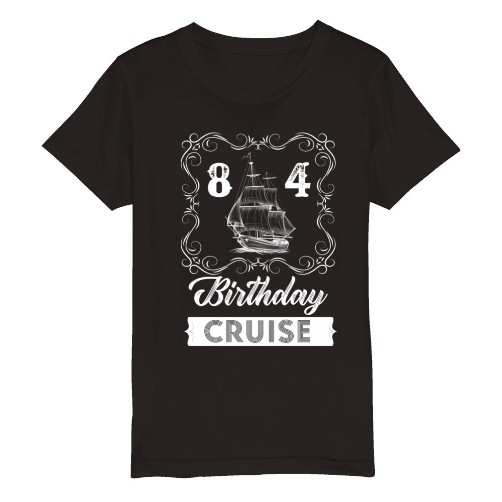 Vintage 84th Birthday Cruise Organic Kids Crewneck T-shirt