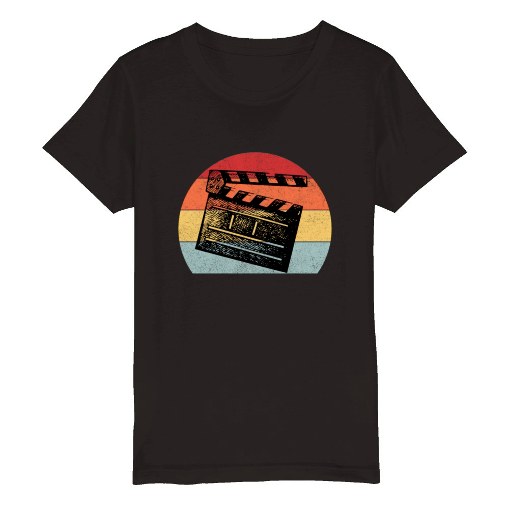 Vintage Film Clapper Director Musical Actor Organic Kids Crewneck T-shirt