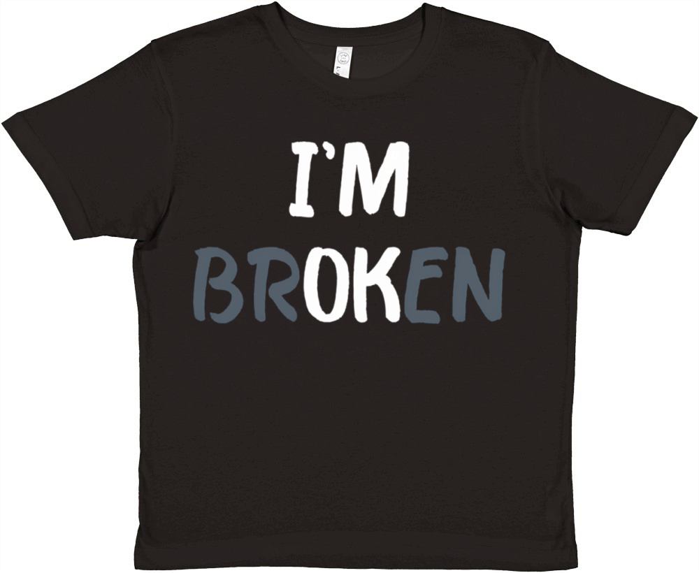 IM Ok IM Broken Mental Health Awareness Invisibl Premium Kids Crewneck T-shirt