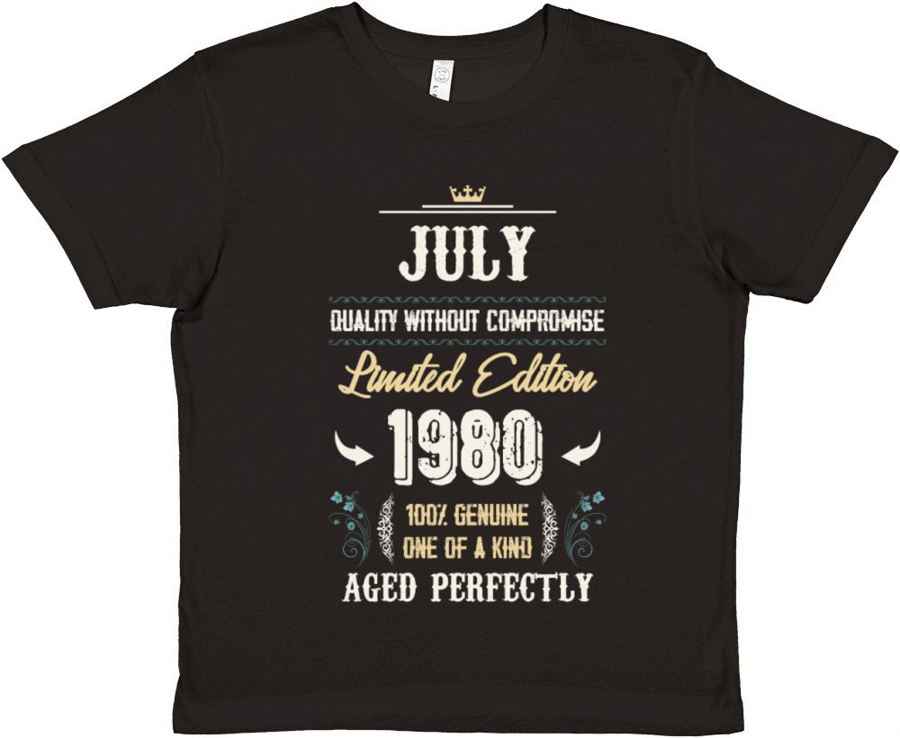 July 1980 Vintage Birthday Present Premium Kids Crewneck T-shirt