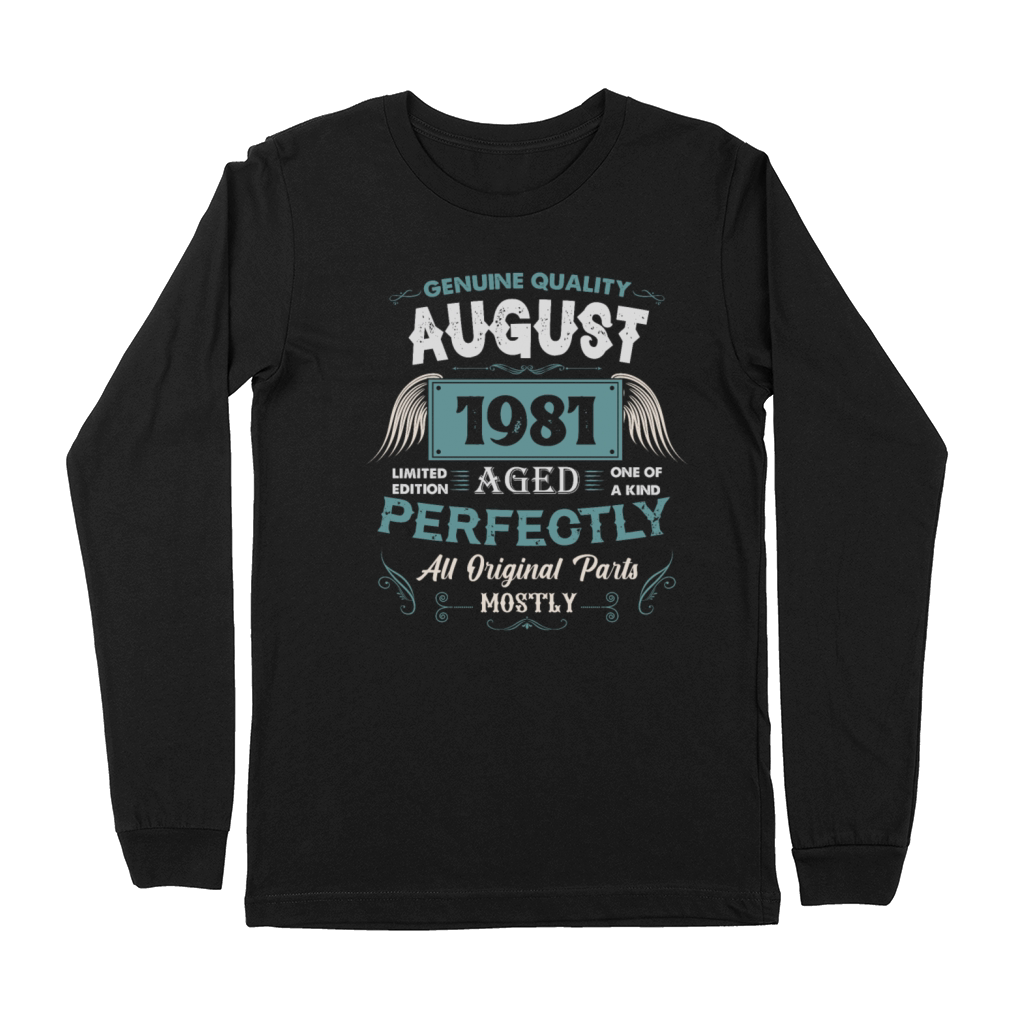 August 1981 Vintage Birthday Present Premium Long Sleeve