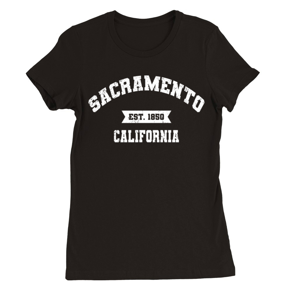 Sacrato California Ca Vintage Athletic Sports Premium Womens Crewneck T-shirt