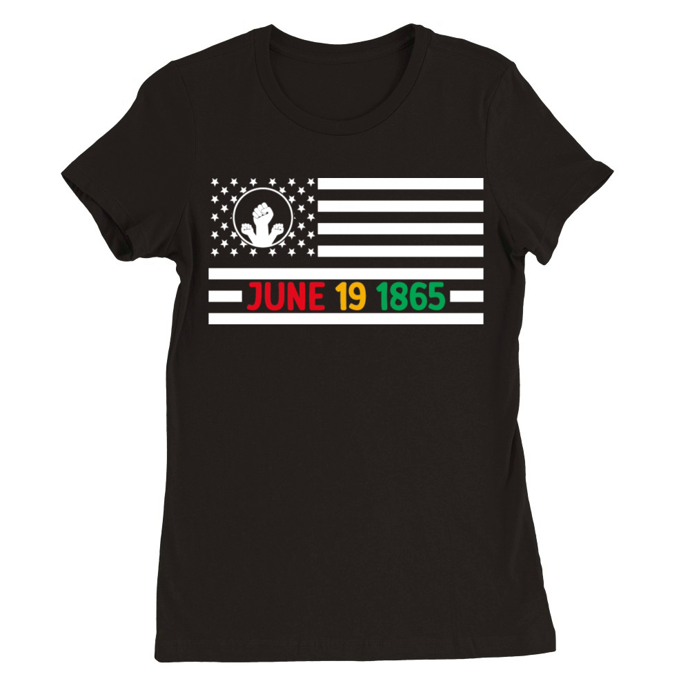 USA Flag Juneteenth June 19 1865 T-Shirt Design Premium Womens Crewneck T-shirt