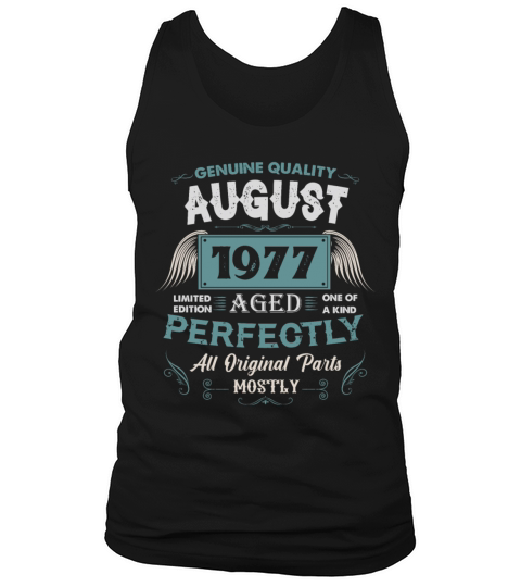 August 1977 Vintage Birthday Present Tank Top Unisex
