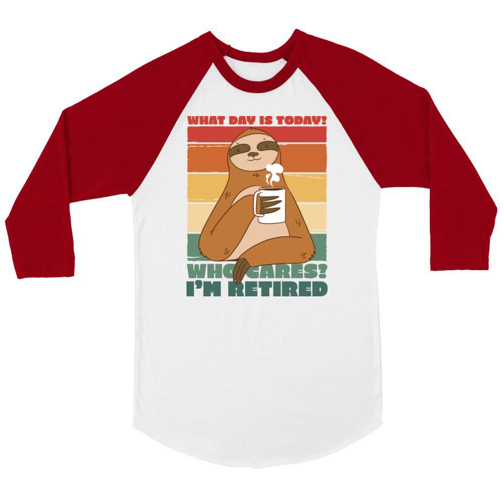 Retired Quote Sloth Unisex ¾ sleeve Raglan T-shirt