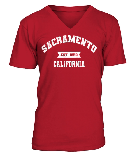 Sacrato California Ca Vintage Athletic Sports V-Neck T-shirt