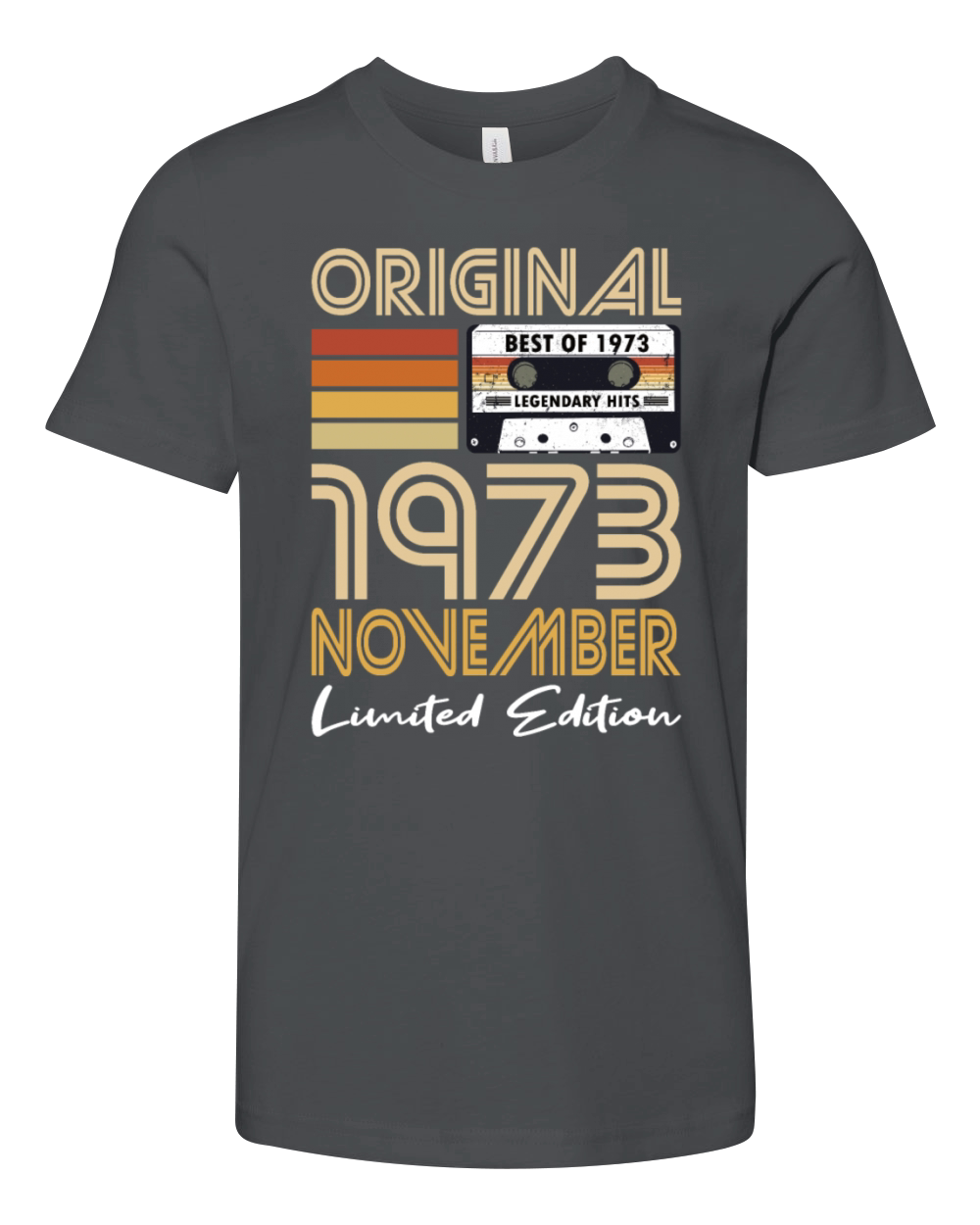 50th birthday november 1973 original 1973 Youth Unisex Jersey Tee