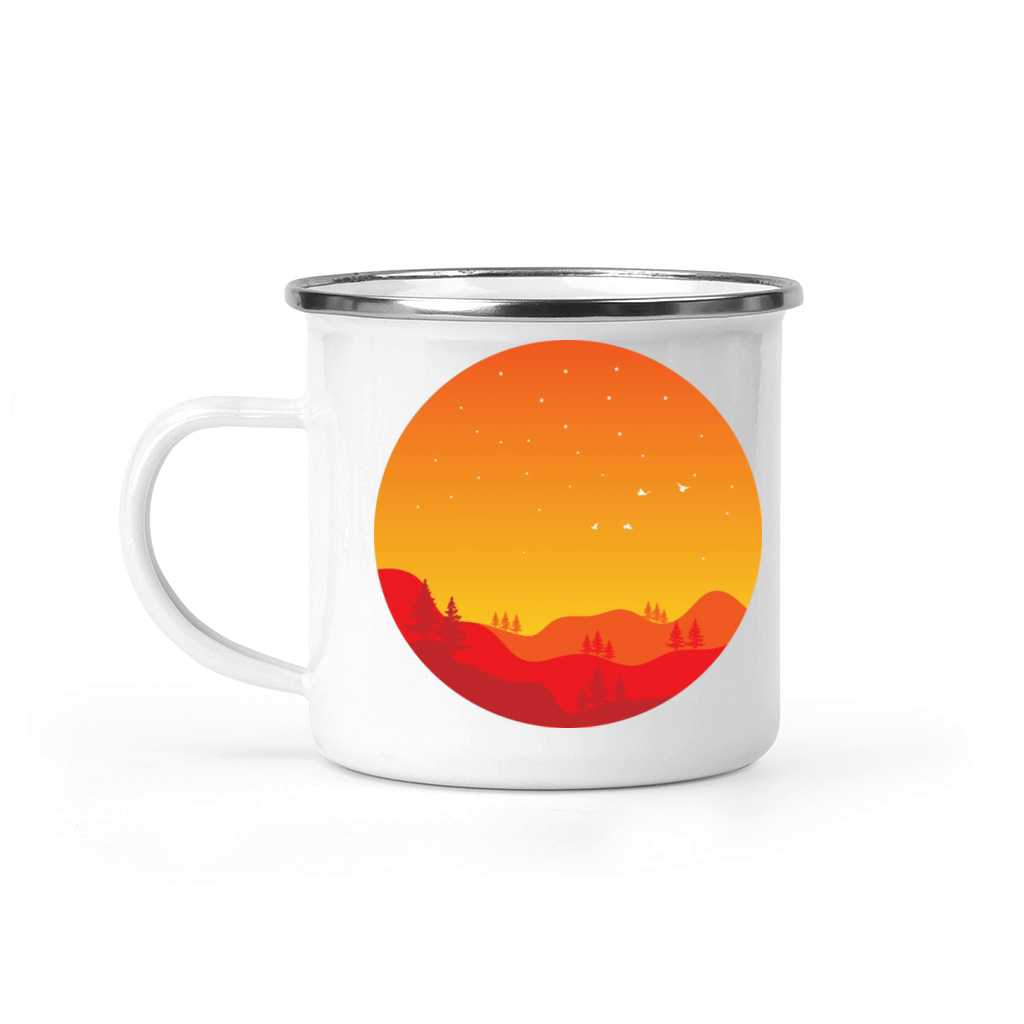Red Nature Design Camping Mug
