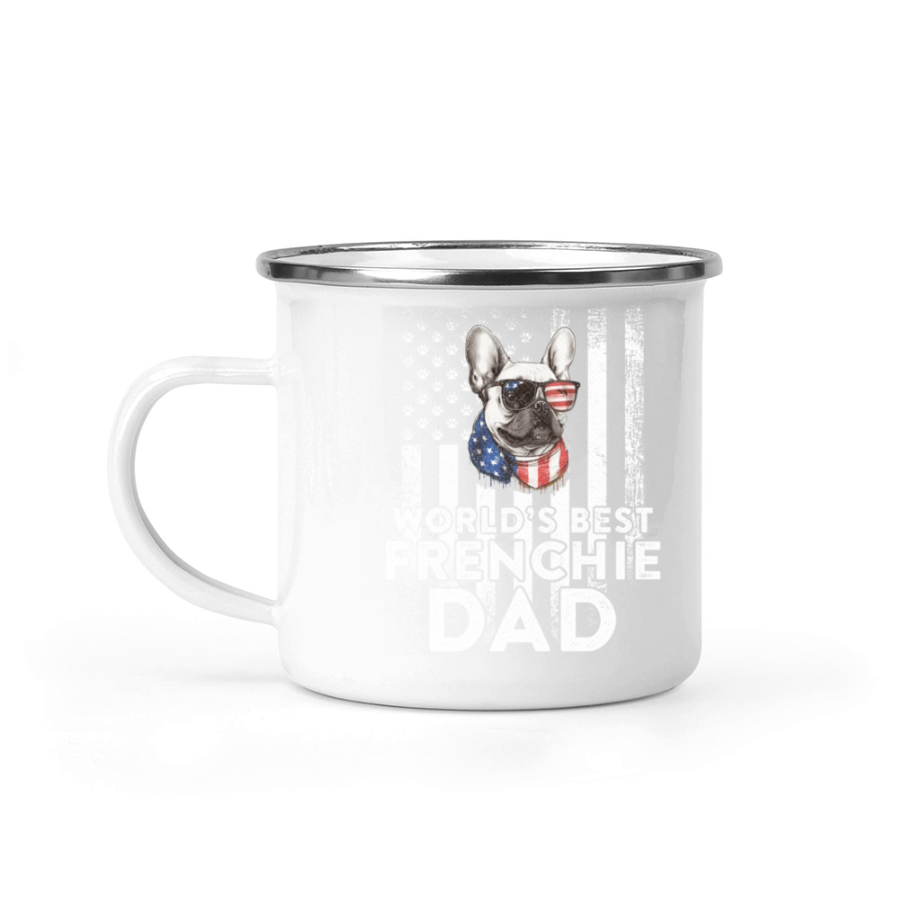 Vintage Usa Flag World s Best French Bulldog Dad Camping Mug