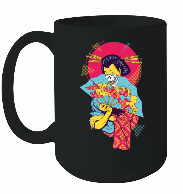 Japan Geisha girl maiko vaporwear aesthetic 70s Ceramic Mug