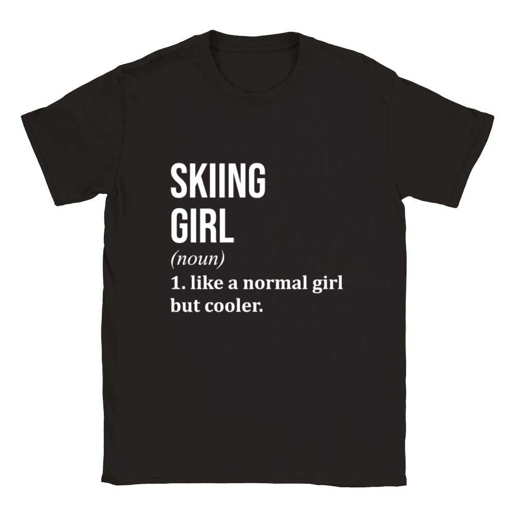 Skiing Girl Funny Quote Classic Kids Crewneck T-shirt
