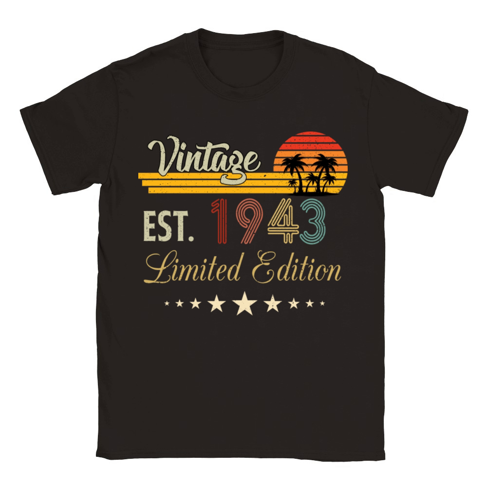 Vintage Est 1943 Limited Edition Birthday Classic Kids Crewneck T-shirt