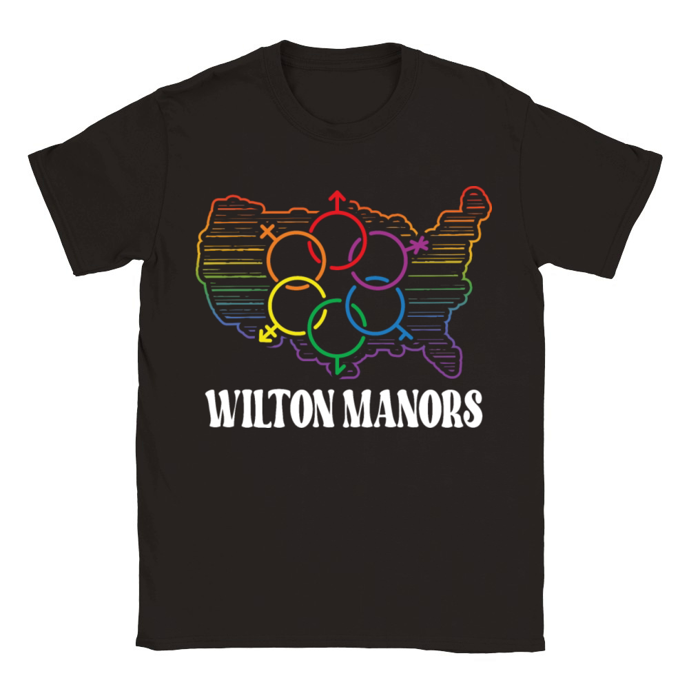 Wilton Manors Pride Month Pride Flag LGBT Communit Classic Kids Crewneck T-shirt