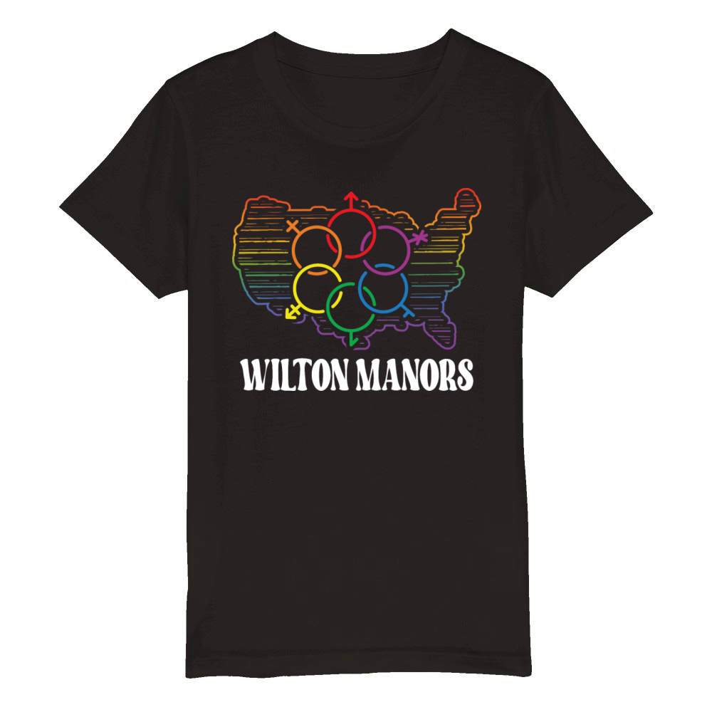 Wilton Manors Pride Month Pride Flag LGBT Communit Organic Kids Crewneck T-shirt