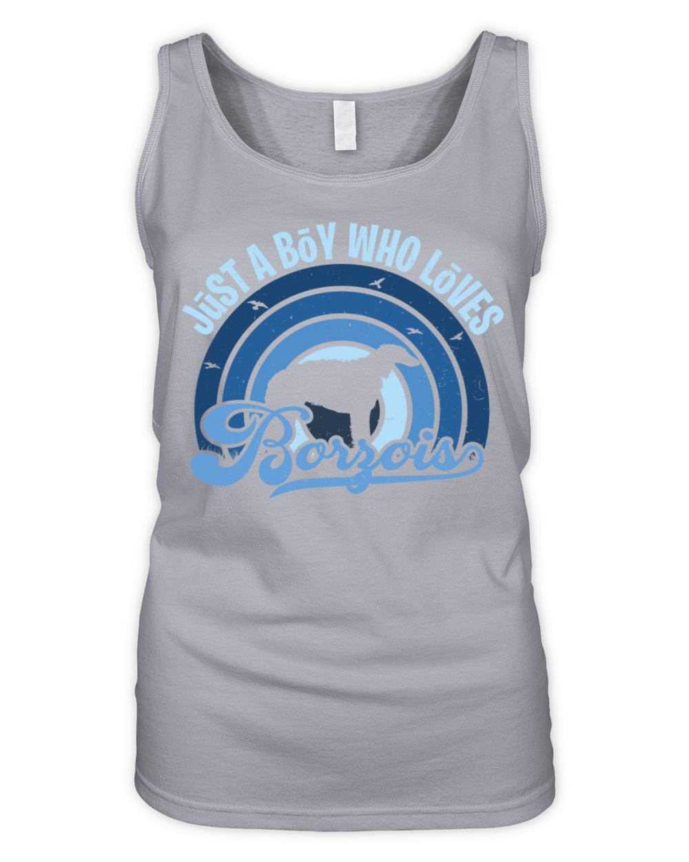 Funy Quote Just A Boy Who Loves A Borzoi Blue 80s Organic Women's Tank Top