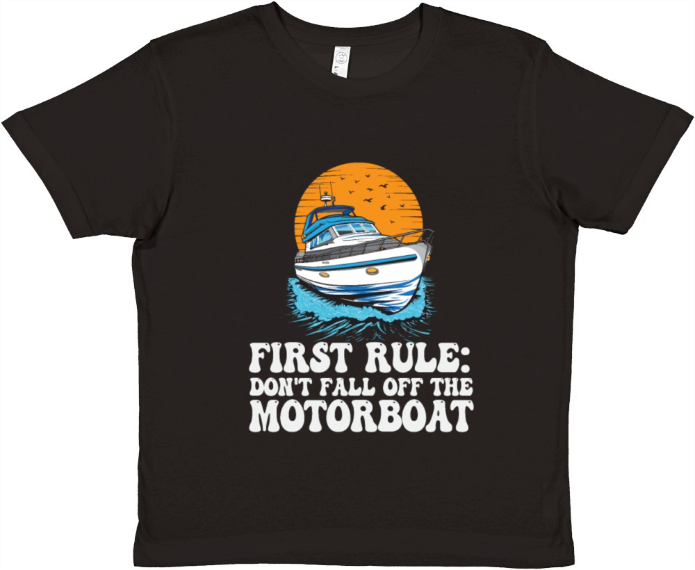 Funny Boat Captain First Rule Dont Fall Of The Premium Kids Crewneck T-shirt