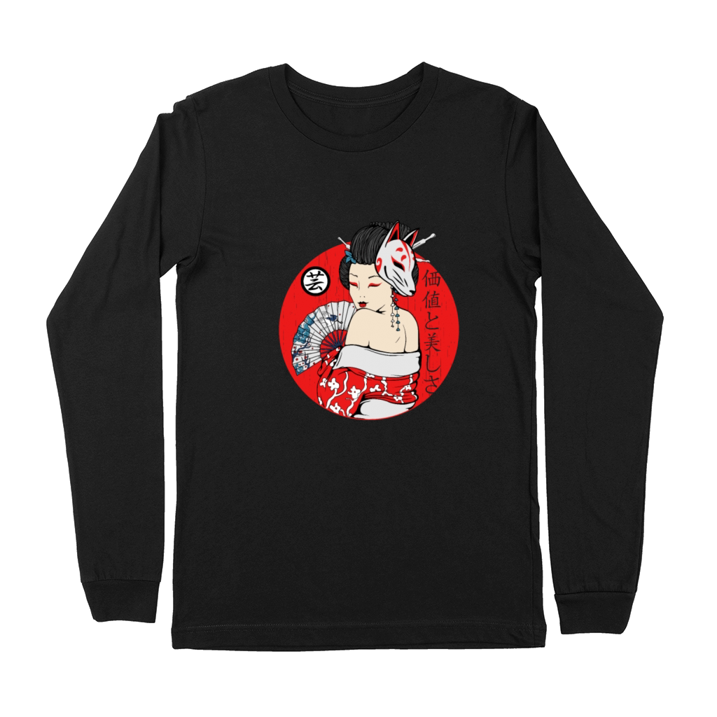 Maiko Geisha girl Kitsune mask japanese aesthetic Premium Long Sleeve