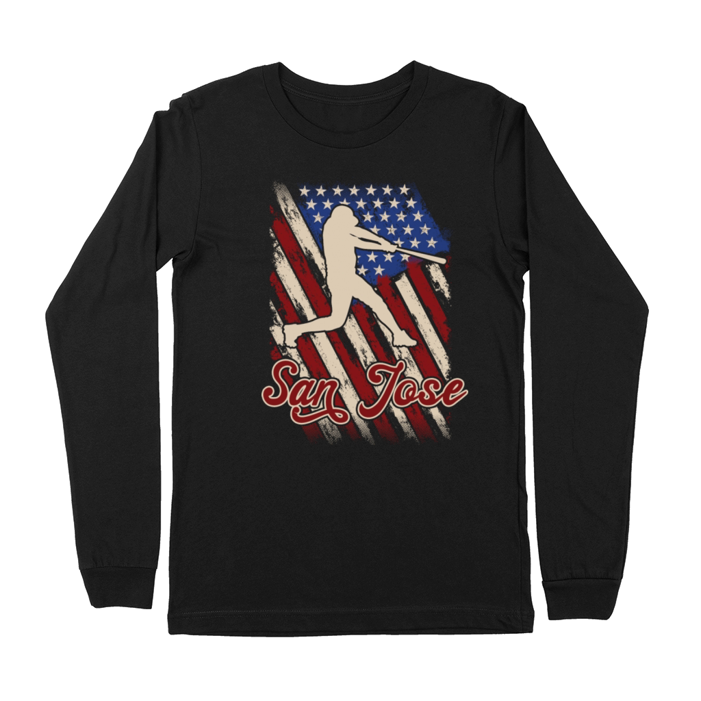 Patriotic Usa Flag San Jose Baseball Fan Premium Long Sleeve