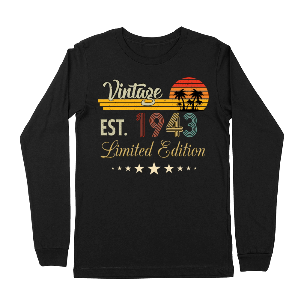 Vintage Est 1943 Limited Edition Birthday Premium Long Sleeve