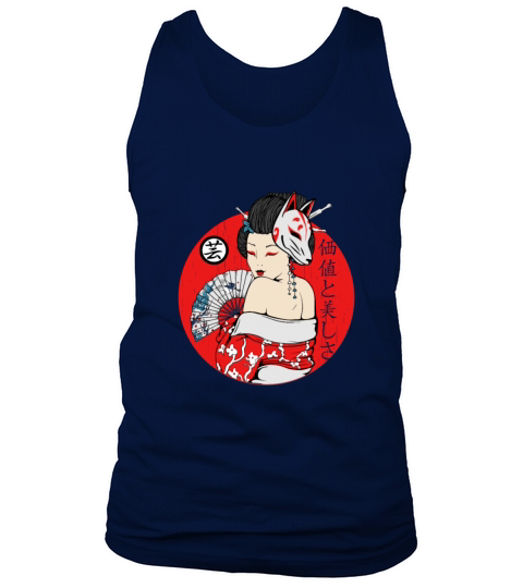 Maiko Geisha girl Kitsune mask japanese aesthetic Tank Top Unisex