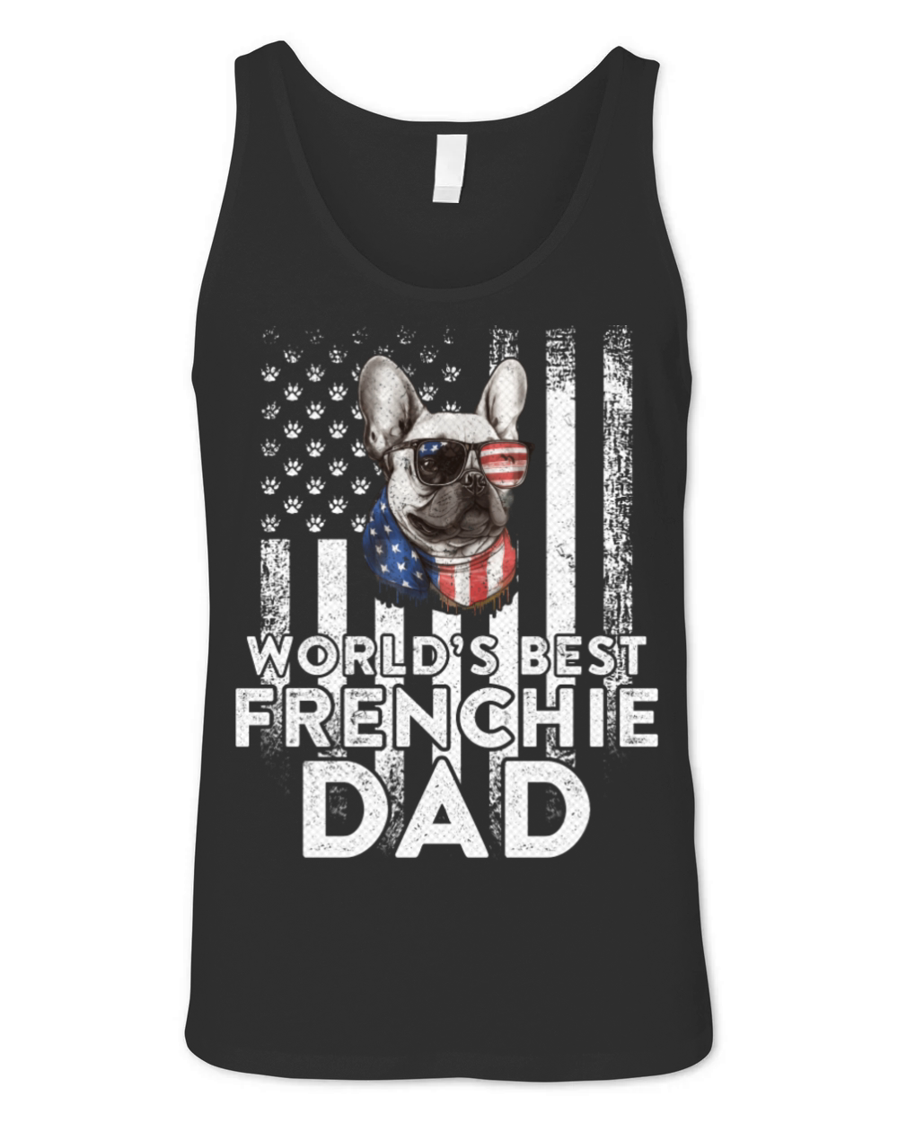 Vintage Usa Flag World s Best French Bulldog Dad Unisex Jersey Tank
