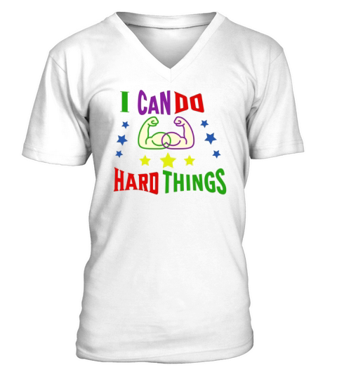 I can do hard things motivotional By InesNesi V-Neck T-shirt